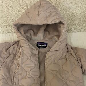 Patagonia Quilted Hooded Jacket in Light Tan